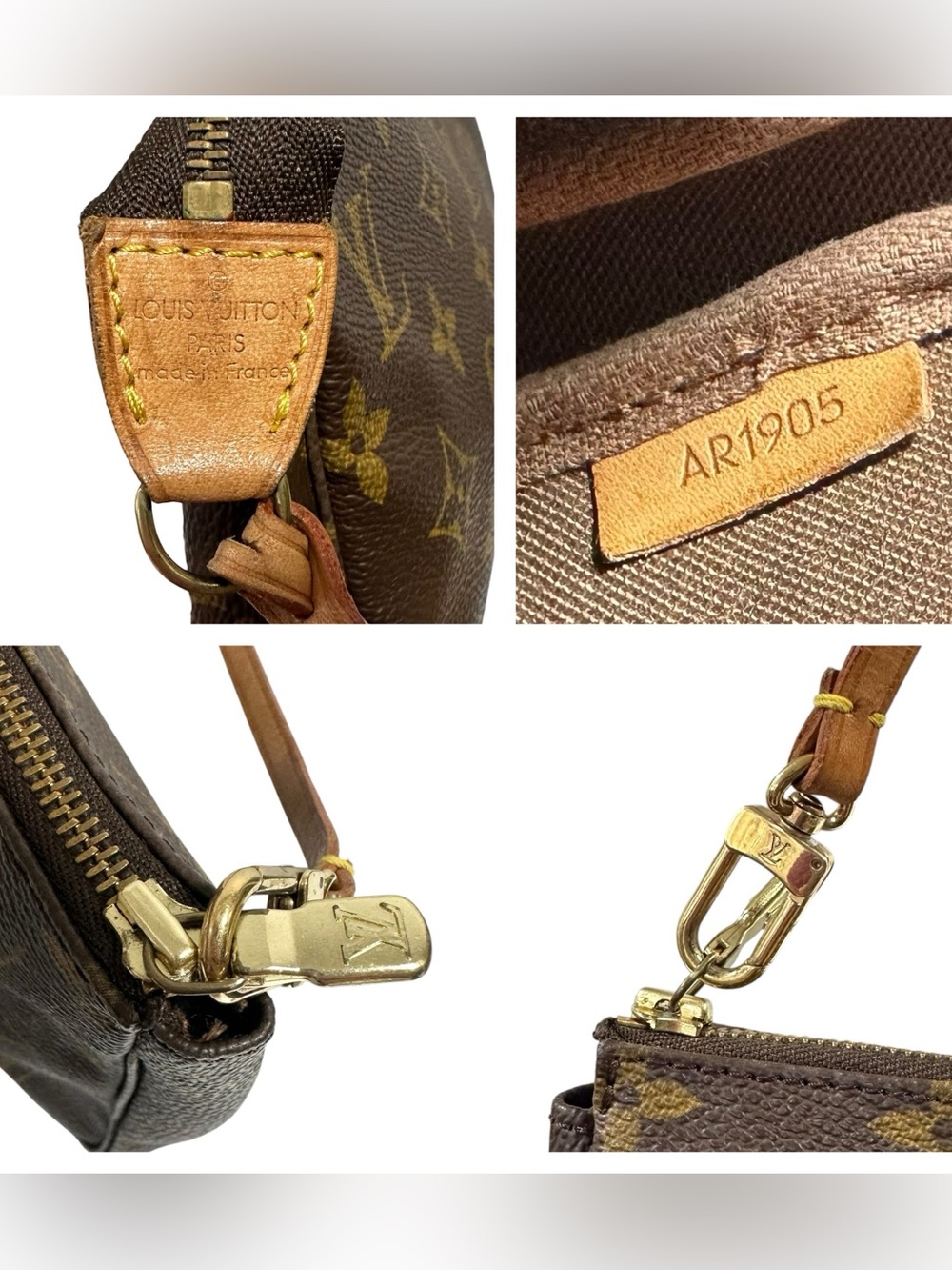 Louis Vuitton Brown Monogram Canvas Pochette with Tan Strap - Picture 3 of 15
